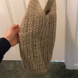 Beige Braided Beachy Tote